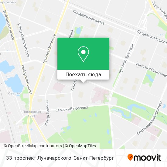 Карта 33 проспект Луначарского