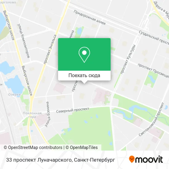 Карта 33 проспект Луначарского
