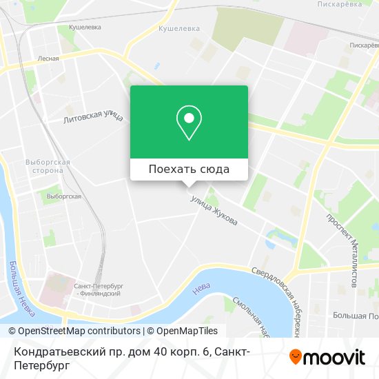 Карта Кондратьевский пр. дом 40 корп. 6