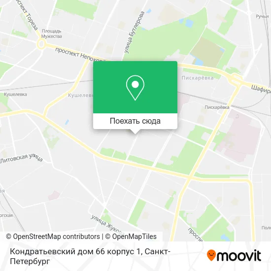Карта Кондратьевский дом 66 корпус 1
