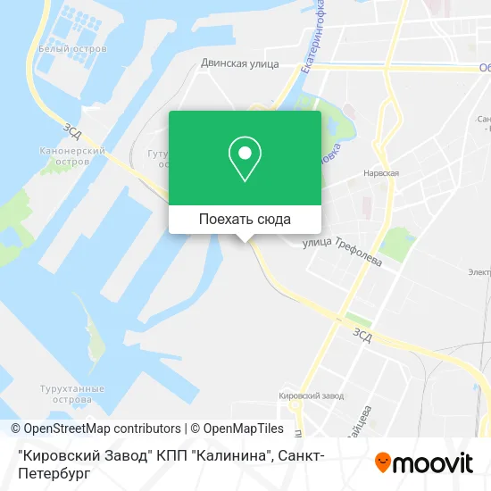 Карта "Кировский Завод" КПП "Калинина"