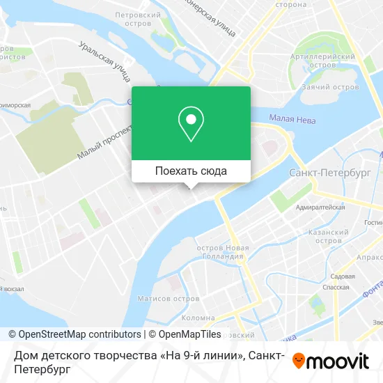 Карта Дом детского творчества «На 9-й линии»