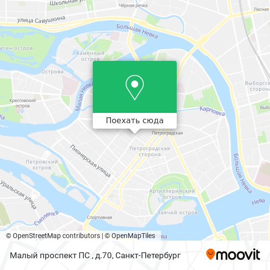 Карта Малый проспект ПС , д.70
