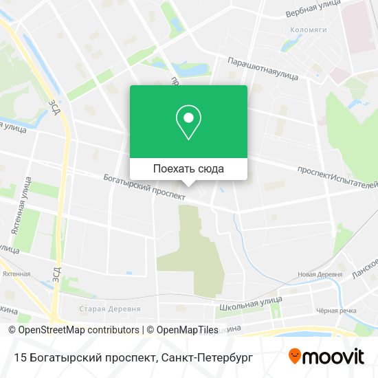Карта 15 Богатырский проспект