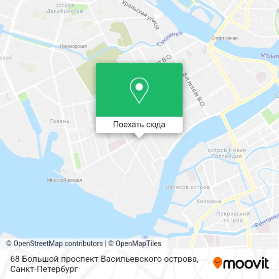 Карта 68 Большой проспект Васильевского острова