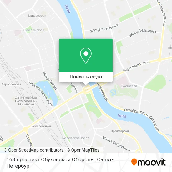 Карта 163 проспект Обуховской Обороны