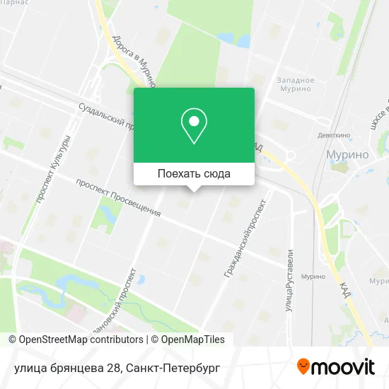 Карта улица брянцева 28