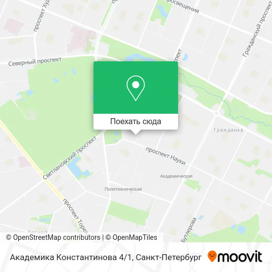 Карта Академика Константинова 4/1