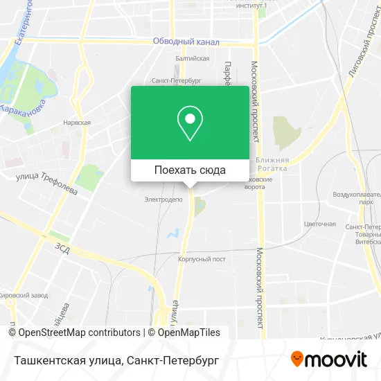 Карта Ташкентская улица
