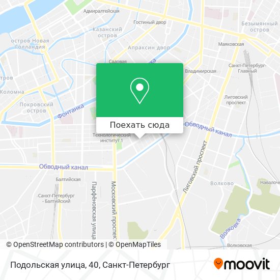 Карта Подольская улица, 40