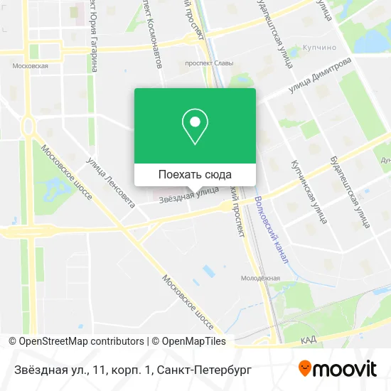 Карта Звёздная ул., 11, корп. 1