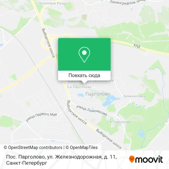 Карта Пос. Парголово, ул. Железнодорожная, д. 11