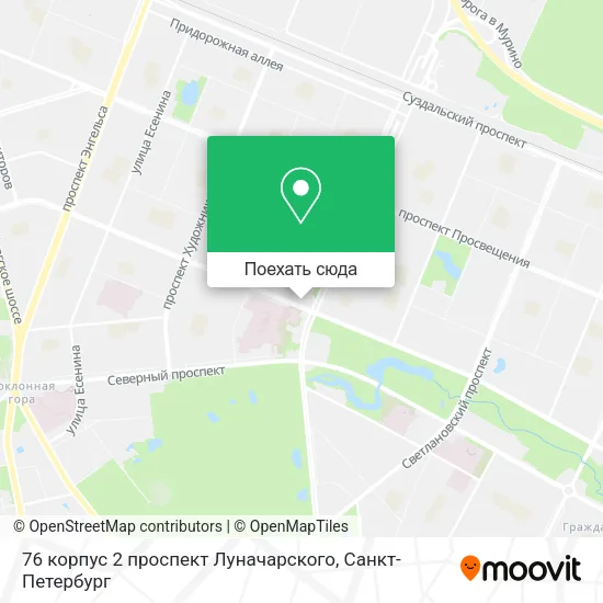 Карта 76 корпус 2 проспект Луначарского