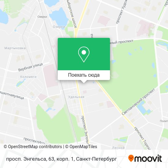 Карта просп. Энгельса, 63, корп. 1
