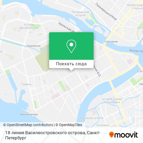 Карта 18 линия Василеостровского острова