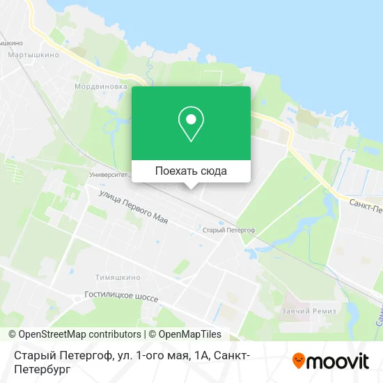 Карта Старый Петергоф, ул. 1-ого мая, 1А