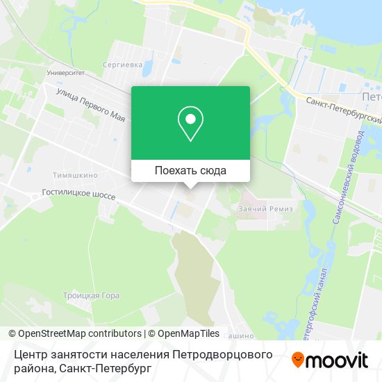 Карта Центр занятости населения Петродворцового района