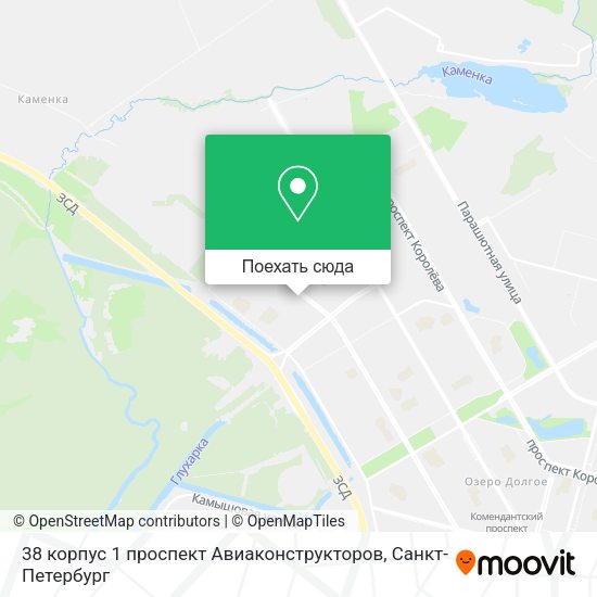 Карта 38 корпус 1 проспект Авиаконструкторов