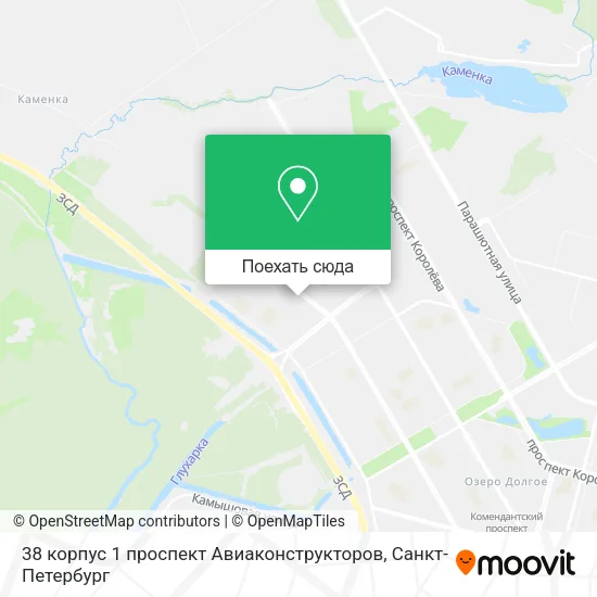 Карта 38 корпус 1 проспект Авиаконструкторов