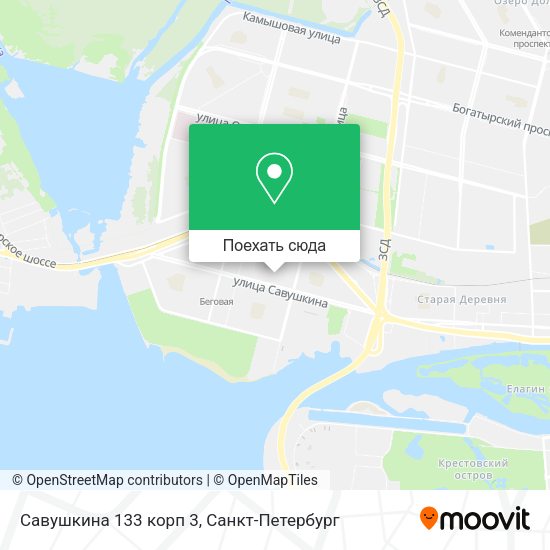 Карта Савушкина 133 корп 3