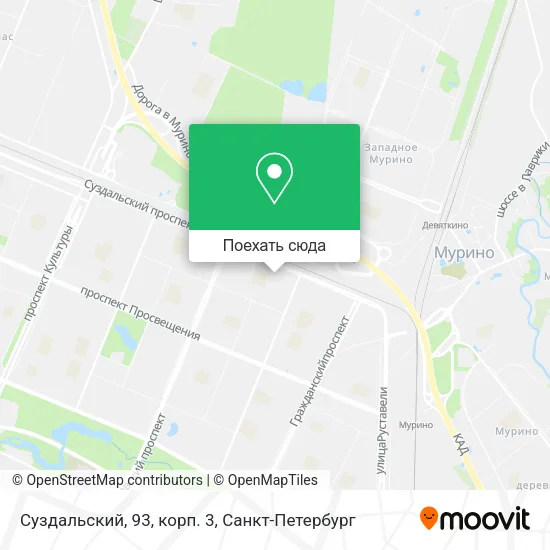 Карта Суздальский, 93, корп. 3