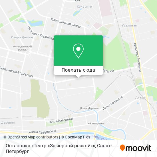 Карта Остановка «Театр «За черной речкой»»
