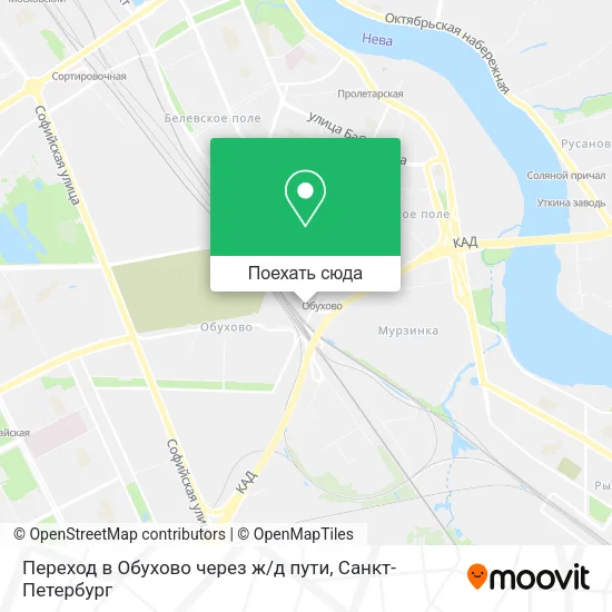 Карта Переход в Обухово через ж / д пути