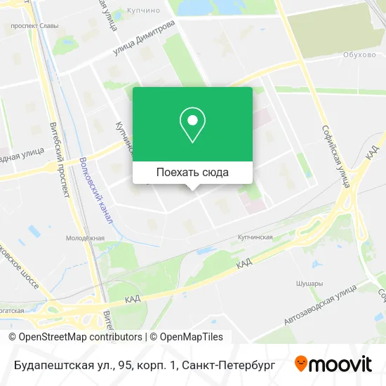 Карта Будапештская ул., 95, корп. 1