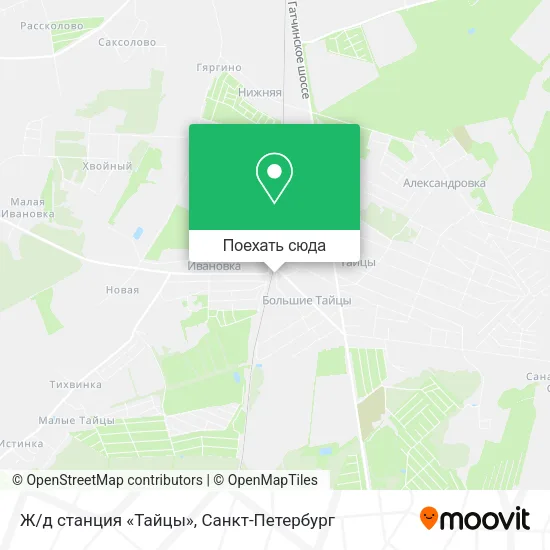 Карта Ж/д станция «Тайцы»