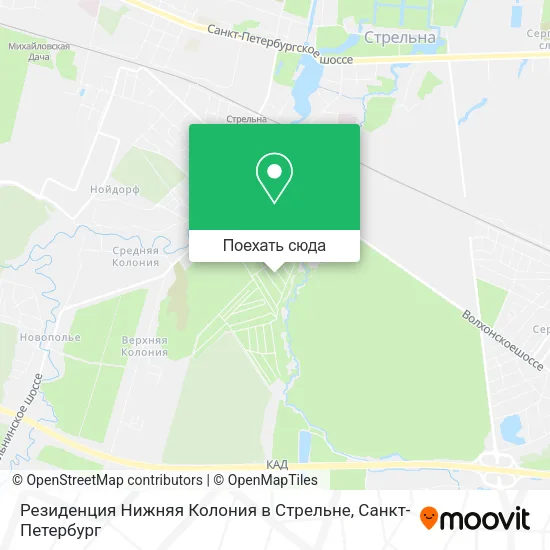 Карта Резиденция Нижняя Колония в Стрельне