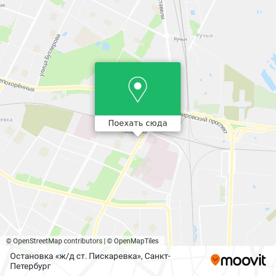 Карта Остановка «ж/д ст. Пискаревка»