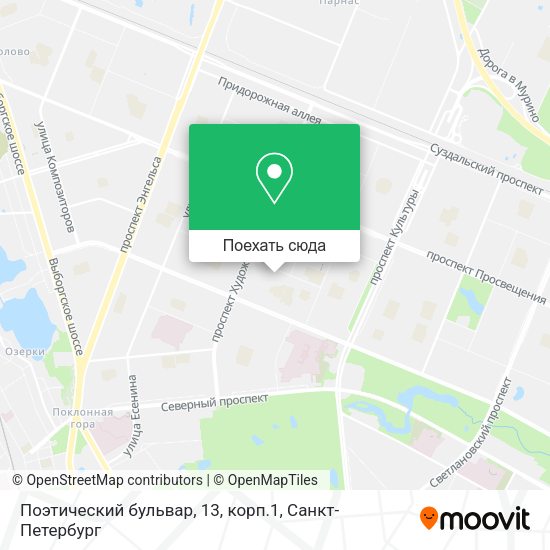Карта Поэтический бульвар, 13, корп.1