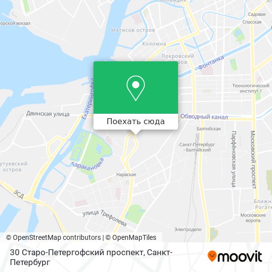 Карта 30 Старо-Петергофский проспект
