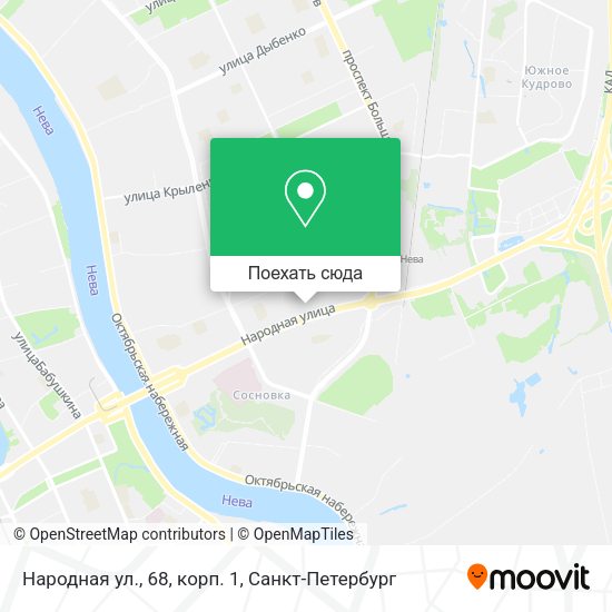Карта Народная ул., 68, корп. 1