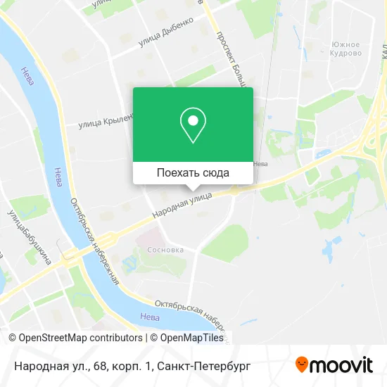 Карта Народная ул., 68, корп. 1
