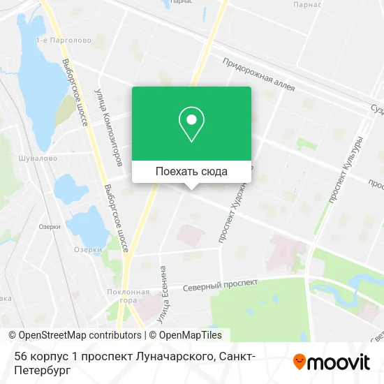 Карта 56 корпус 1 проспект Луначарского