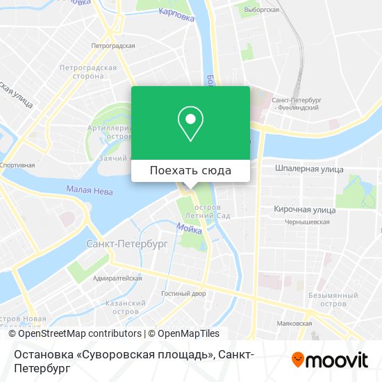 Карта Остановка «Суворовская площадь»