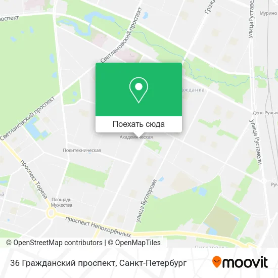 Карта 36 Гражданский проспект