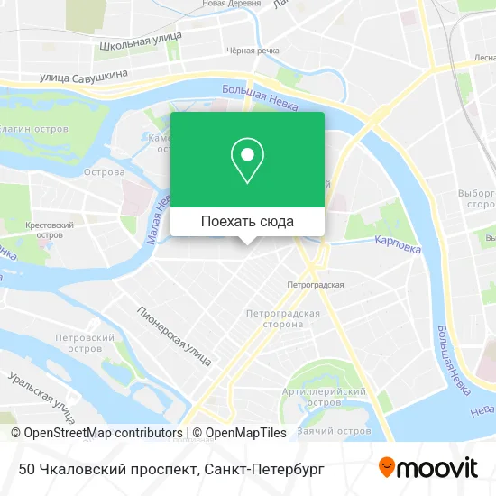 Карта 50 Чкаловский проспект