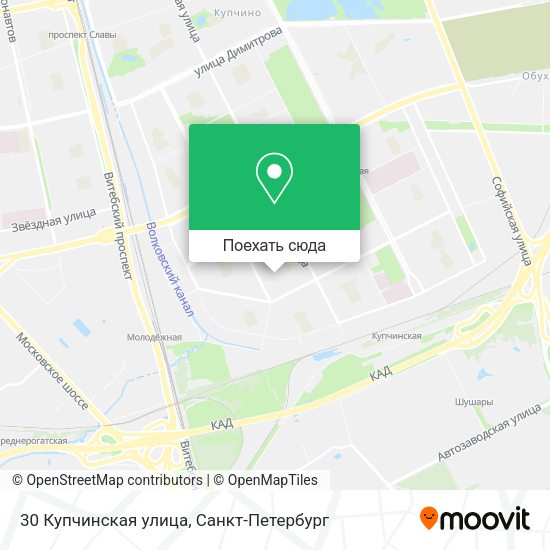Карта 30 Купчинская улица