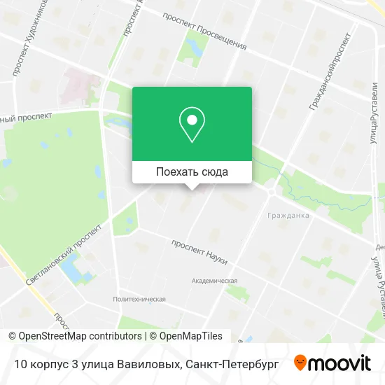 Карта 10 корпус 3 улица Вавиловых