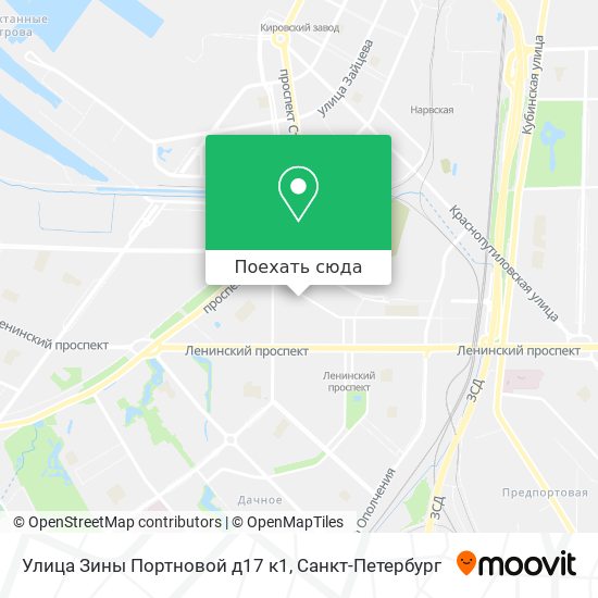 Карта Улица Зины Портновой д17 к1