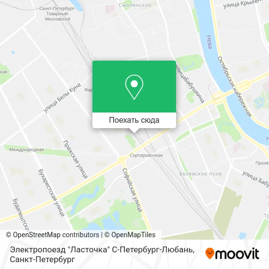 Карта Электропоезд "Ласточка" С-Петербург-Любань