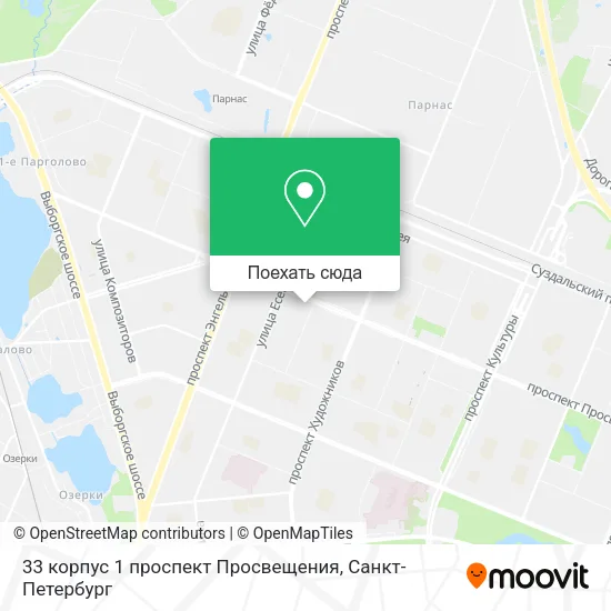 Карта 33 корпус 1 проспект Просвещения