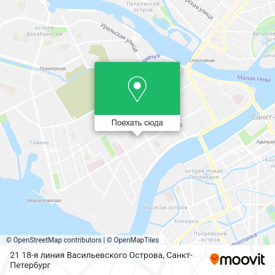 Карта 21 18-я линия Васильевского Oстрова