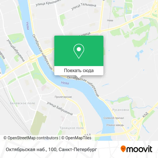 Карта Октябрьская наб., 100