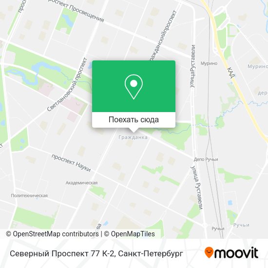 Карта Северный Проспект 77 К-2