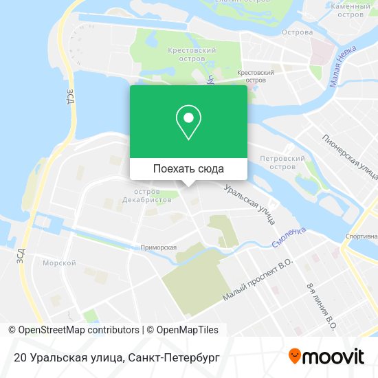 Карта 20 Уральская улица