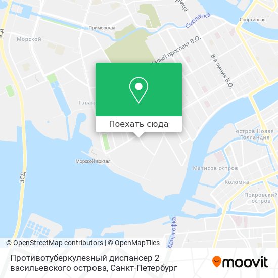 Карта Противотуберкулезный диспансер 2 васильевского острова