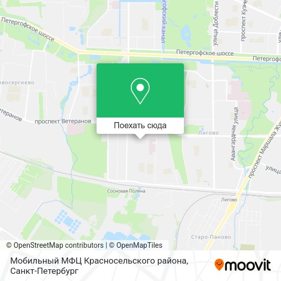 Карта Мобильный МФЦ Красносельского района